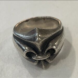 King Baby Silver Fleur de lis FDL ring sz 7 925 Sterling USA